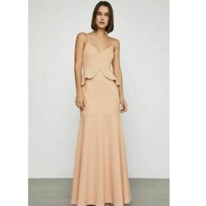 Bcbg bare pink peplum dress